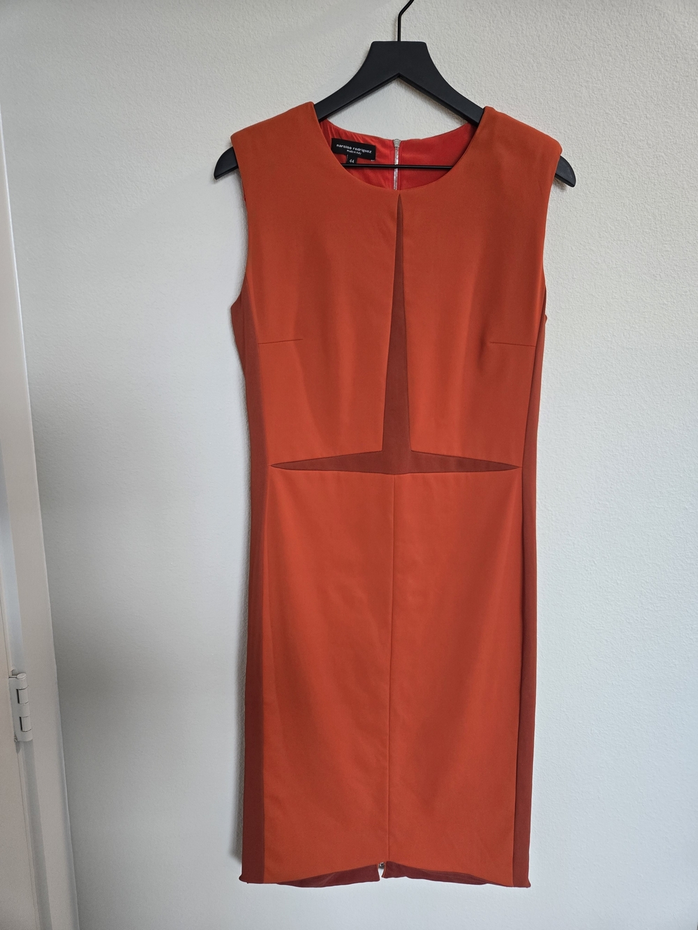 Narciso Rodriguez Orange Sleeveless Sheath Dress